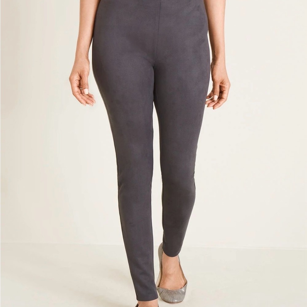 Chico’s Vegan Suede Leggings -NWT Gray/ regular length / size 1 (8)